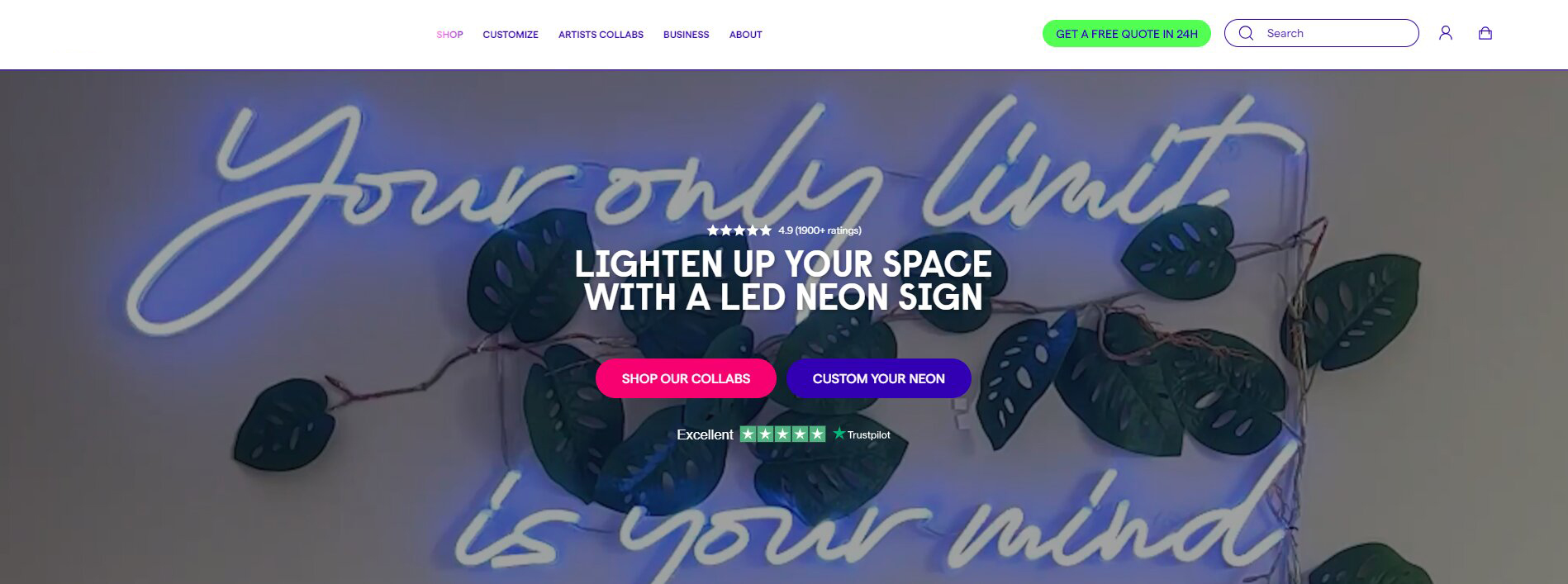 独立站优秀案例分析：霓虹灯品牌如何打造高溢价视觉体验？