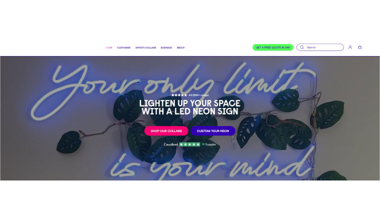 独立站优秀案例分析：霓虹灯品牌如何打造高溢价视觉体验？