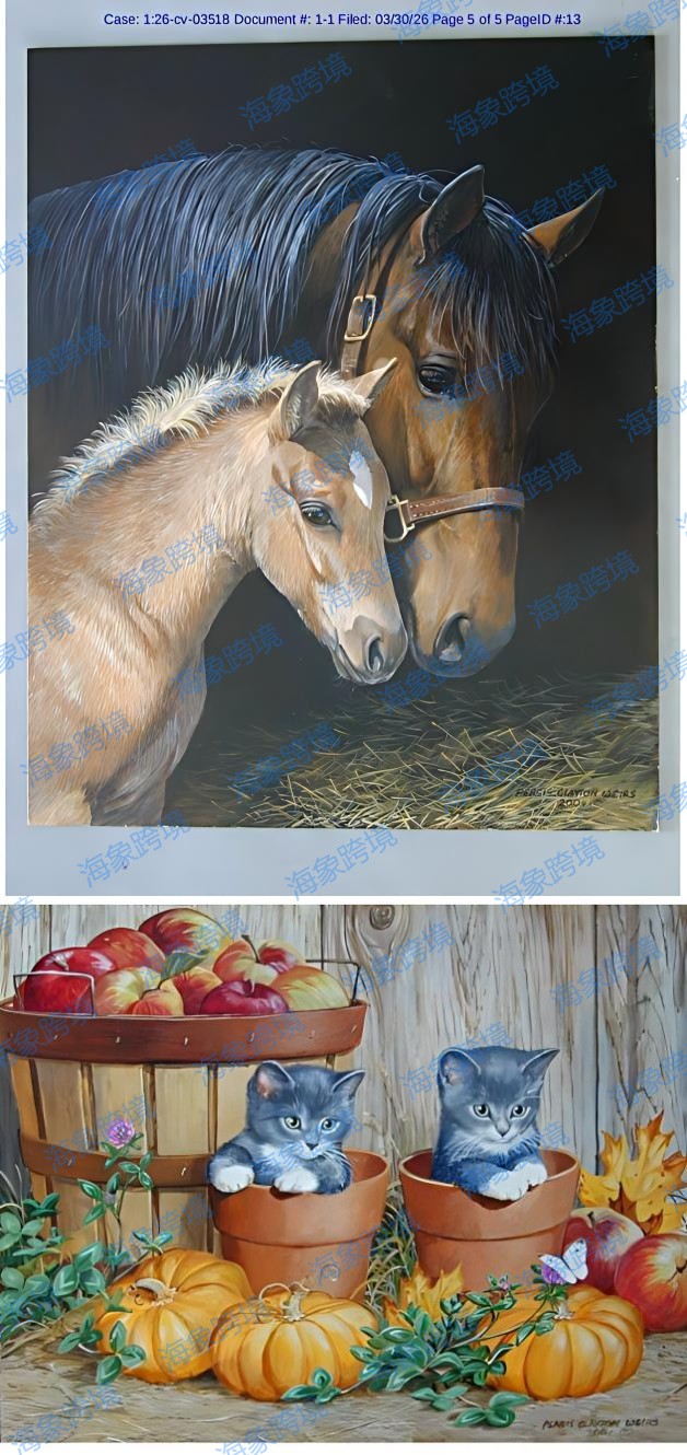 版权画大地震，keith起诉26-cv-528蜜蜂插画和26-cv-3518马动物和26-cv-530马匹摄影和26-cv-531