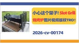 小心这个架子！Slot Grill烧烤炉图片和视频版权TRO！