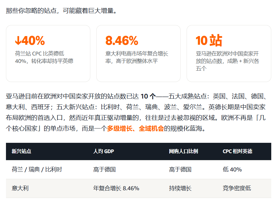 欧洲增长破局：热销品类站点组合与联投打法