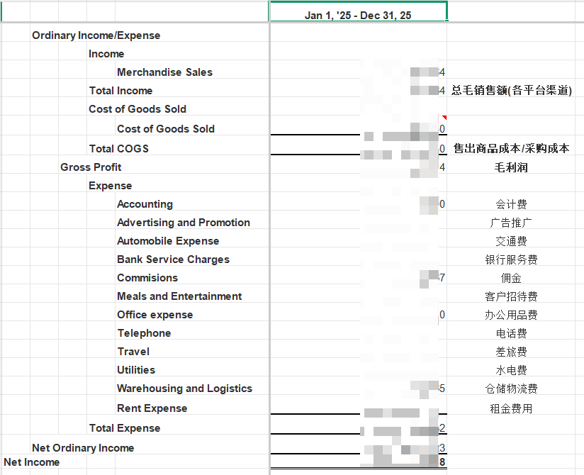 美国公司报税时，P&amp;L 利润表 和 B&amp;L 资产负债表&nbsp; 到底怎么填？