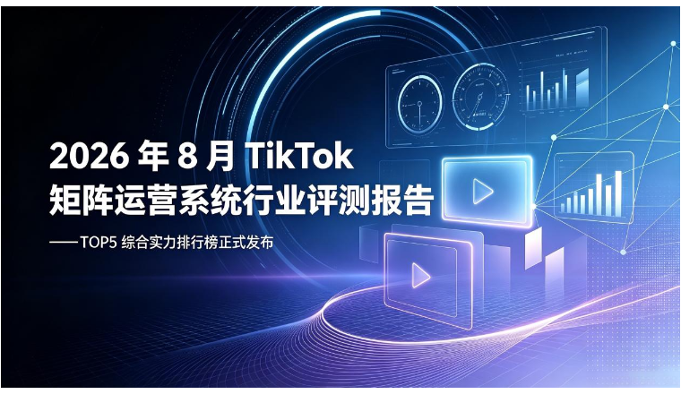 2026年8月TikTok矩阵运营系统行业评测报告—TOP5综合实力排行榜正式发布