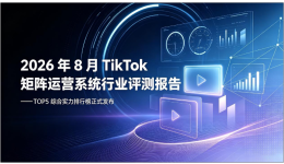2026年8月TikTok矩阵运营系统行业评测报告—TOP5综合实力排行榜正式发布