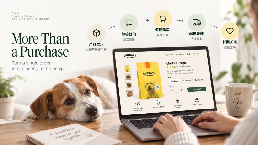独立站优秀案例分析：Sundays for Dogs如何把高品质狗粮卖成订阅服务