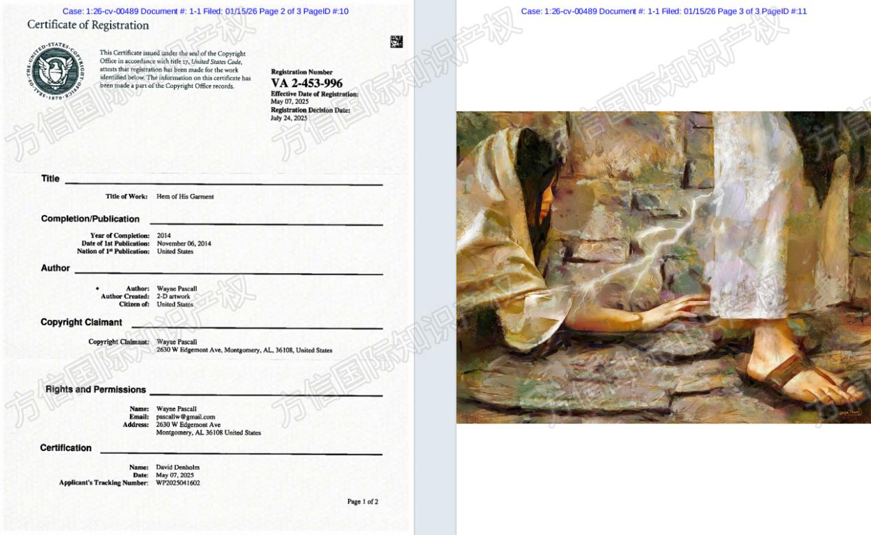 84店被告！Wayne Pascall宗教作品侵权围剿！