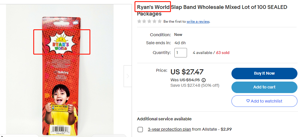 Ryan's World瑞安的世界被HSP代理，多个商标在维权