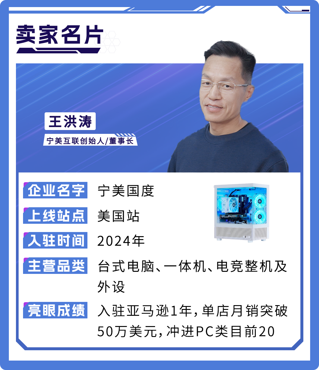 湖北武汉的DIY电竞主机入驻亚马逊不到一个月单店销售超50万美金?!