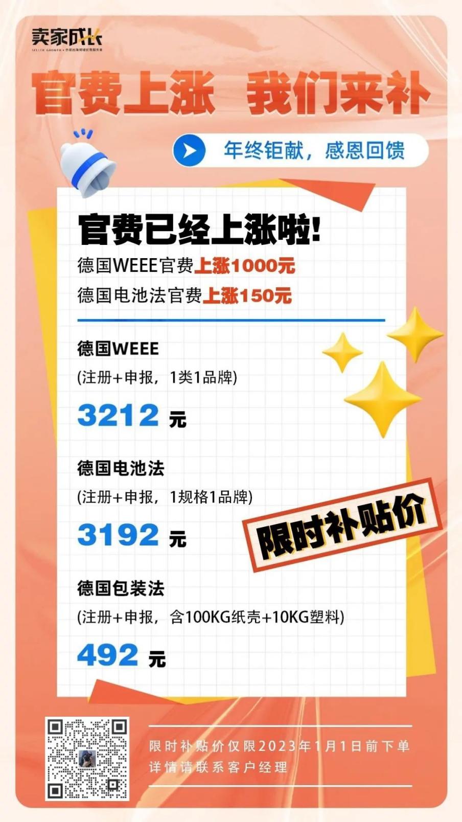 最后15天!德国WEEE官费上涨!超时将被注销!