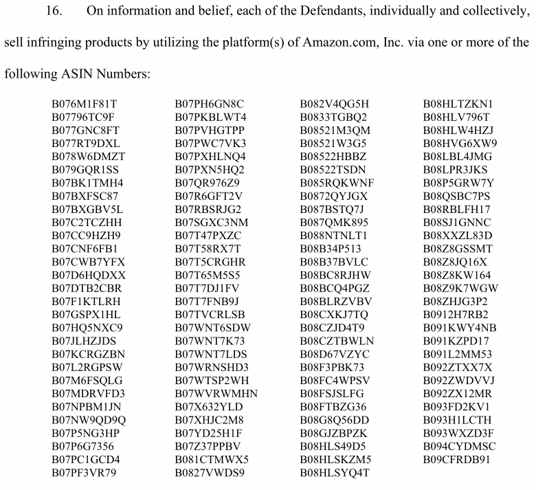 “BlingBling变钱”,56个中国卖家被告专利侵权,附被告名单