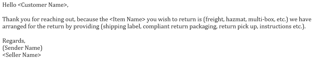消息中心常見回復模板