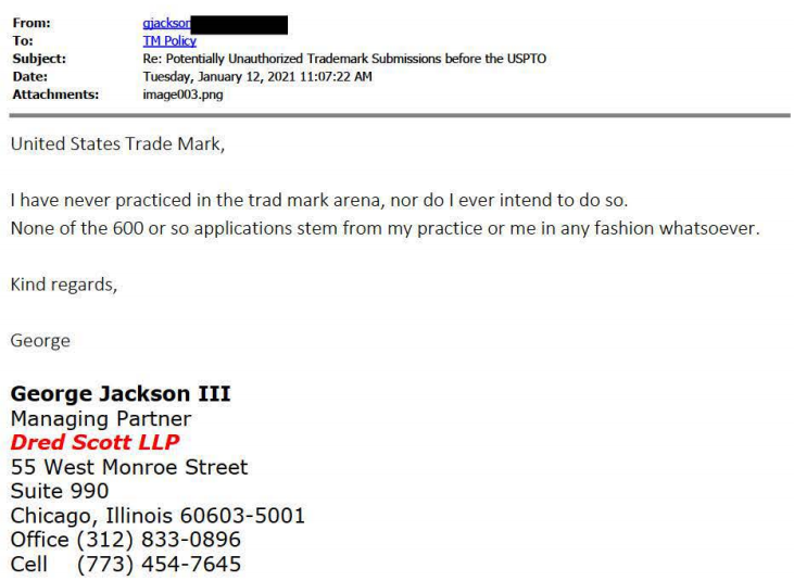 快自查!深圳某公司冒用去世律师签名被查,2200+美国商标危险!