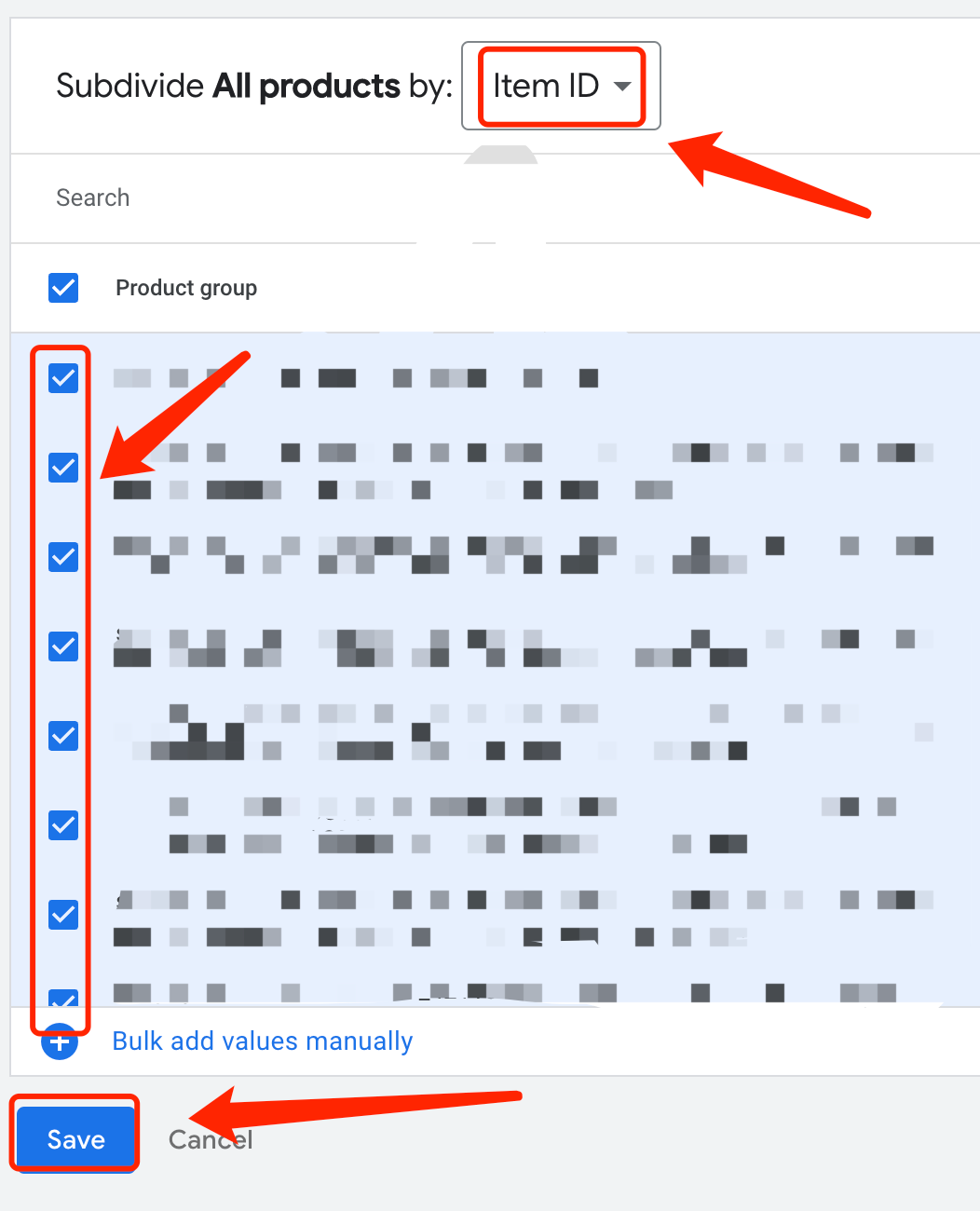 【Google Ads】在哪给PMAX设置要投放的产品？不是所有产品都投的话？