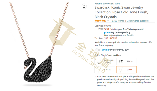 [22-3937]GBC代理珠宝品牌Swarovski发案！尚未提起TRO动议，速速自查！