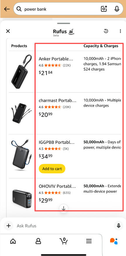 亚马逊搜索页重磅更新：AI“对比功能”上线