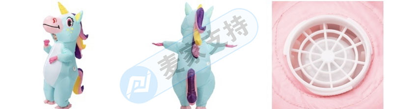 跨境侵权预警——新款独角兽充气服装专利版权均注册，风险不小！