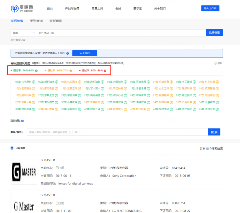免费检索！涵盖全球存量商标2700万+，在线实时更新，3秒搞定！
