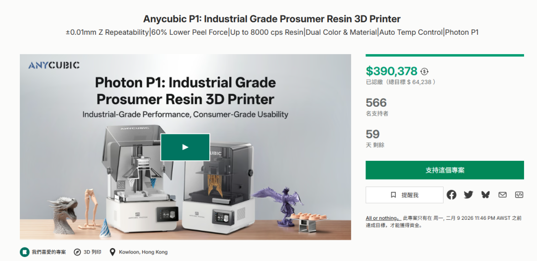 国产3D又起飞了！新品首周狂卷近40万美金