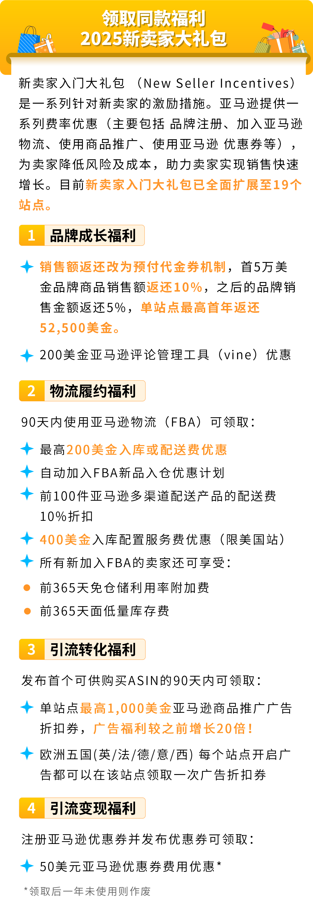 2025亚马逊新卖家低门槛启动开店,最高领取55万美金补贴