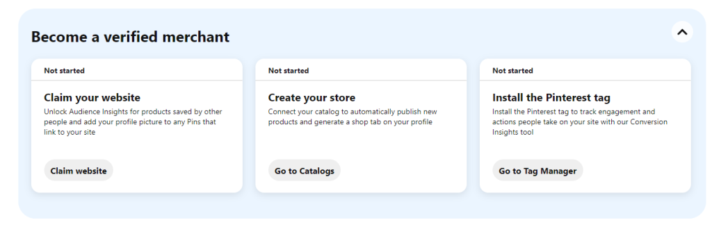 Pinterest 怎么申请蓝V认证-经过验证的商户