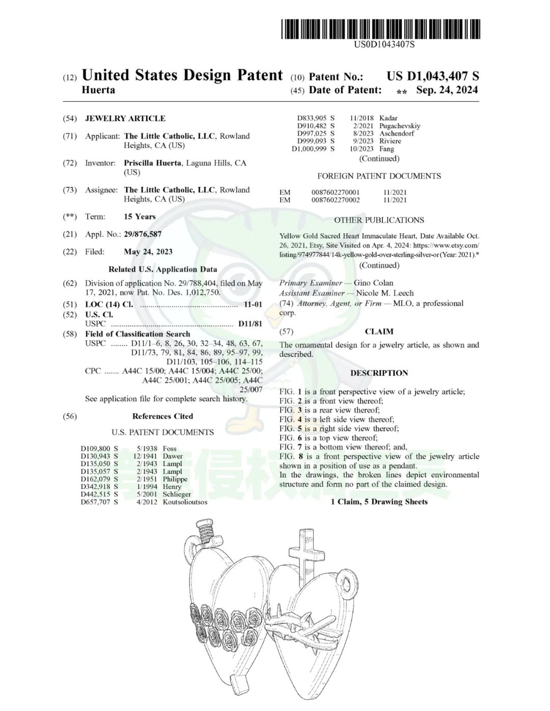 25-cv-60467专利版权多方位维权!圣家之心项链Holy Family Hearts谨慎上架!