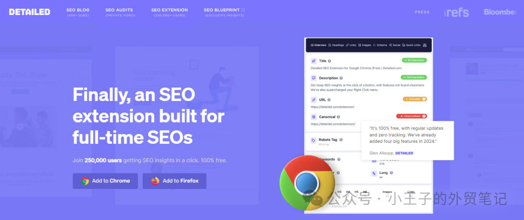 【独立站专题】推荐一款免费的SEO分析插件-Detailed SEO Extension