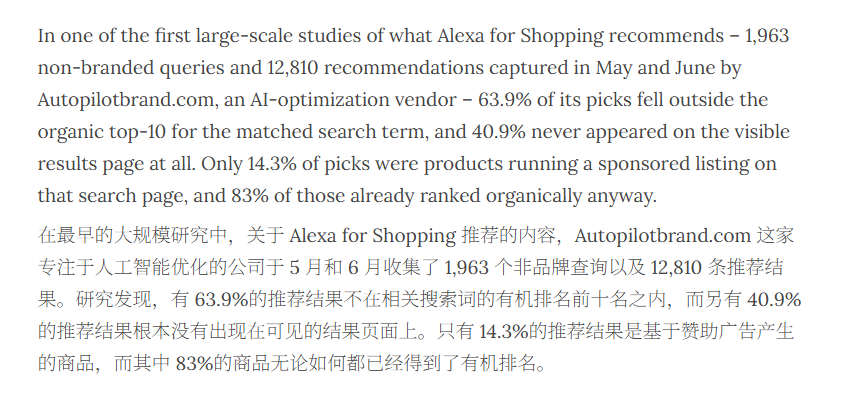 搜索排名正在失效？亚马逊Alexa推荐商品，开始推荐搜索排名靠后的产品