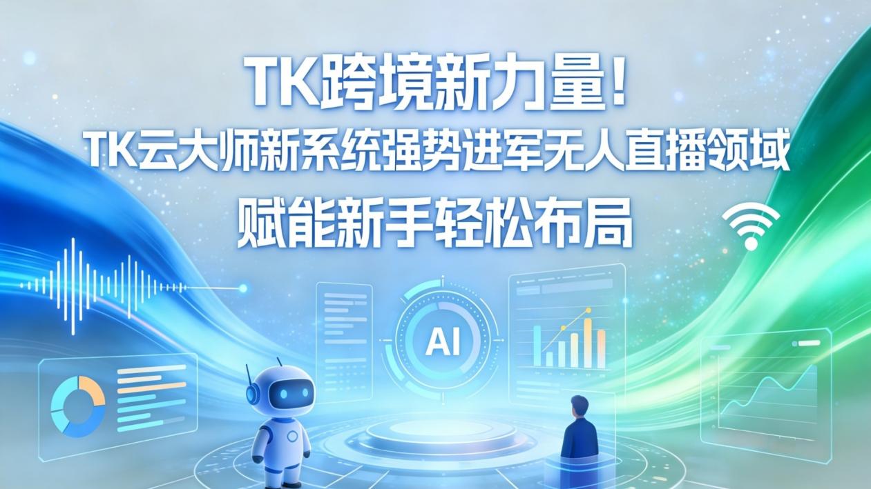 TK跨境新力量！TK云大师新系统强势进军无人直播领域，赋能新手轻松布局