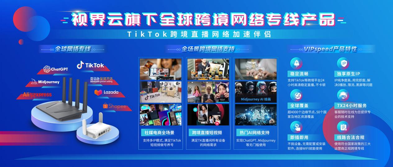 视界云VIPSpeed海外专线，ChatGPT等热门AI 网络无忧！