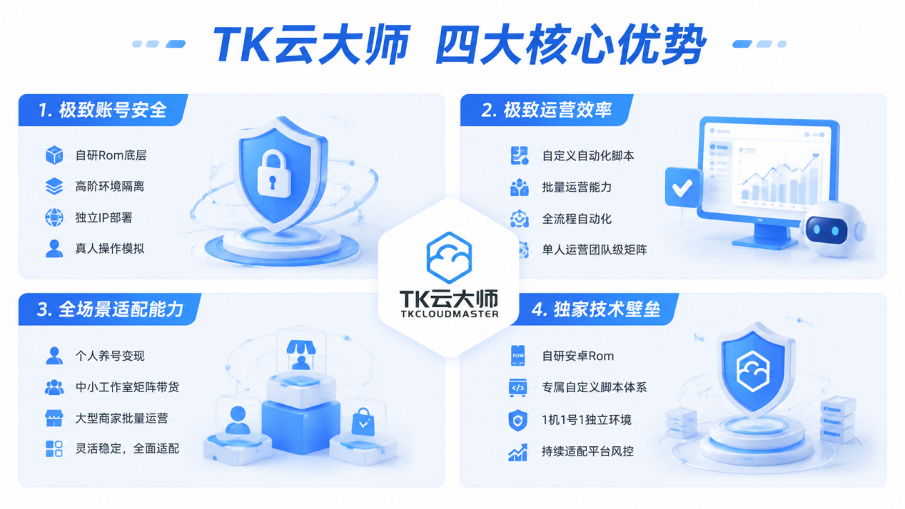 安全防封！TK云大师定制脚本解锁TikTok矩阵高效运营全场景