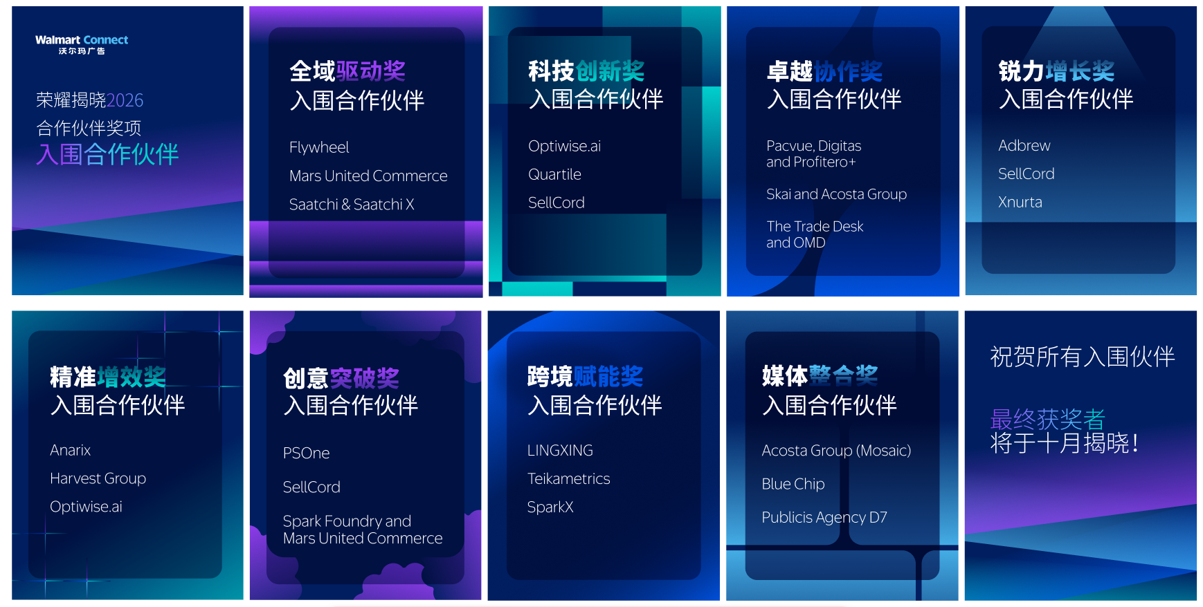 2026年沃尔玛广告合作伙伴奖项入围名单正式揭晓:八大奖项,群雄逐鹿!