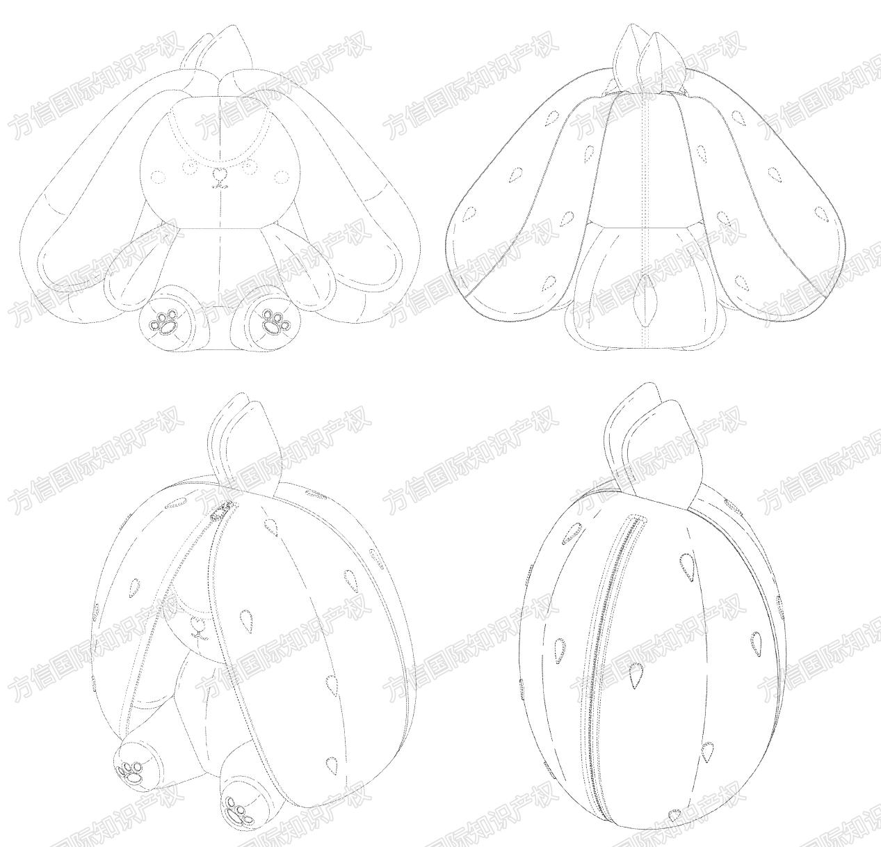 热门产品最新下证！草莓变身兔子毛绒玩具Strawberry Bunny Transformed Rabbit！