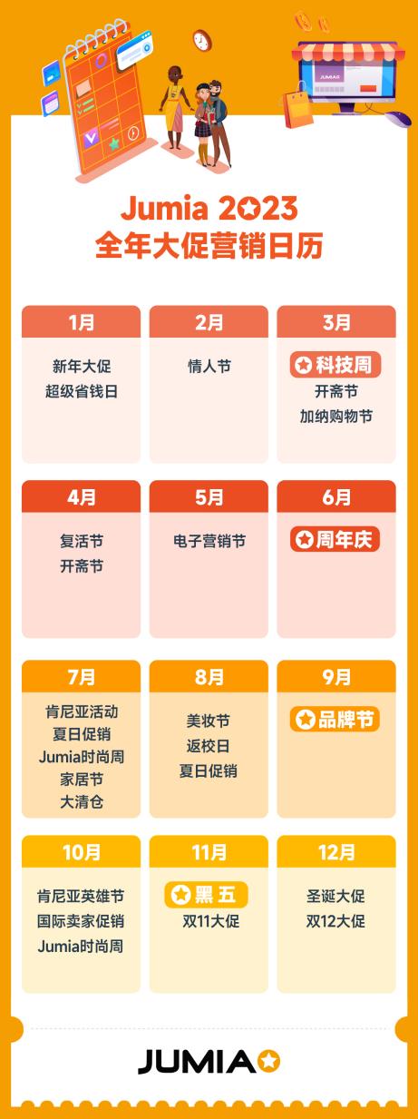 Jumia 2023大促日历出炉！一图速览兔年营销点