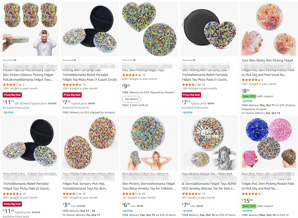 377个卖家被告！硅胶解压玩具skin picking fidget toy版权维权！