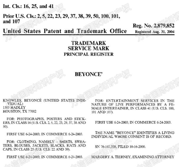 25- cv-4878，美国热门歌手BEYONCE'碧昂斯发起商标维权！