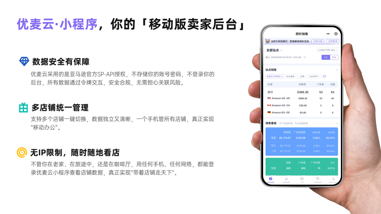 做跨境也想假期爽玩？就用「优麦云·小程序」，一部手机就能看店·调广告·回邮件