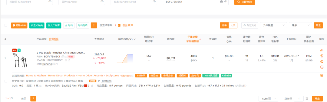 2025.11.21亚马逊产品分析:最近30天出575单
