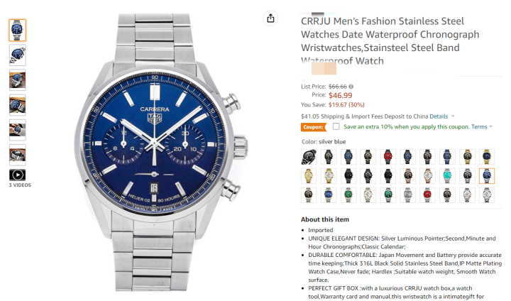 F1赛事官方合作名表Tag Heuer泰格豪雅委托GBC开启维权之旅！卖家赶快来自查！