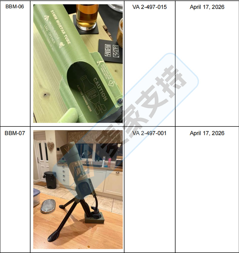 26-cv-01482│创意礼品卖家注意排雷！Beer Mortar军事开瓶器硬核维权开启