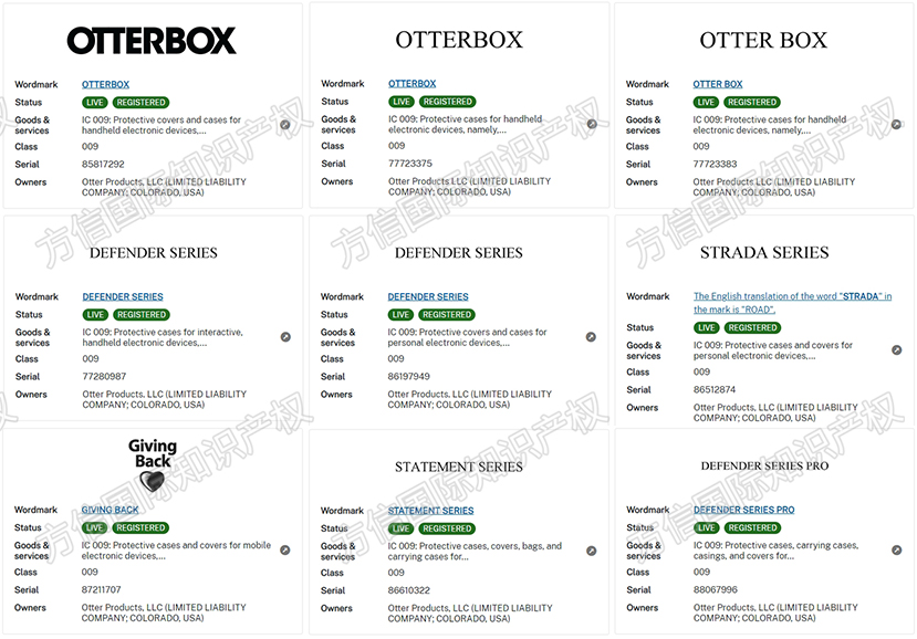OTTERBOX手机壳众多商标维权！千万不能使用！