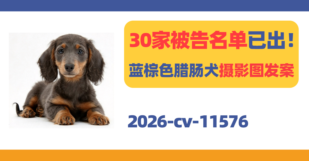 30家被告名单已出!Warren Photographic腊肠犬摄影图发案!