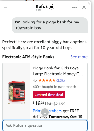 亚马逊AI推荐Rufus深度研究及理论应用数据报告