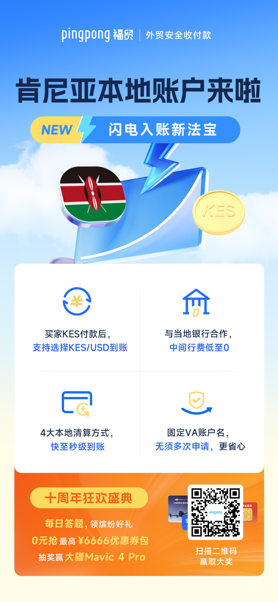 PingPong 肯尼亚本地收款账户重磅上线!—— 东非爆单必备的本币收款神器