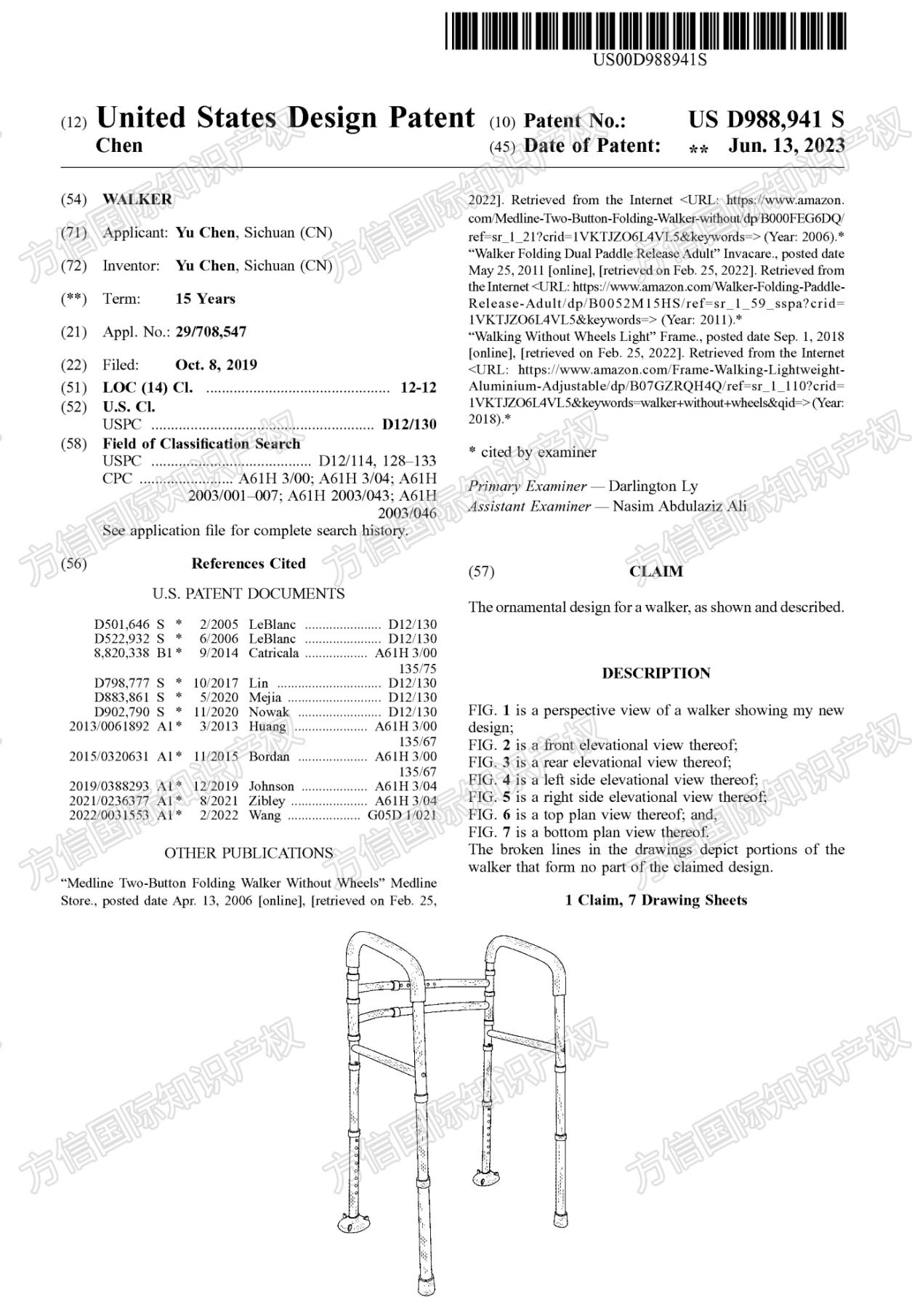 24-cv-10813国人发案!Walker 助行器专利维权,速查规避!