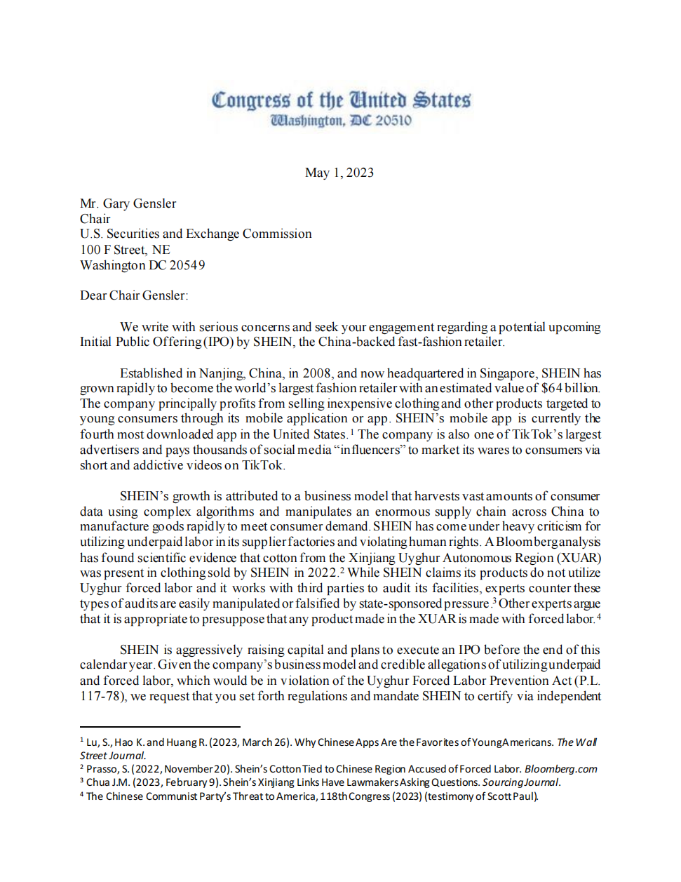 SHEIN流血闯关上市,官方否认后遭文件坐实