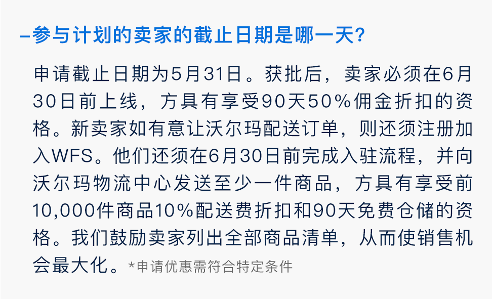 沃尔玛新卖家限时优惠