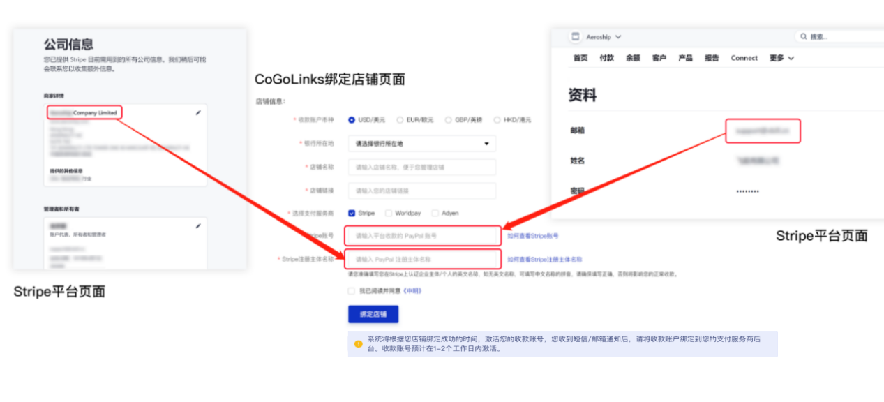 Stripe如何绑定CoGoLinks收款账户？