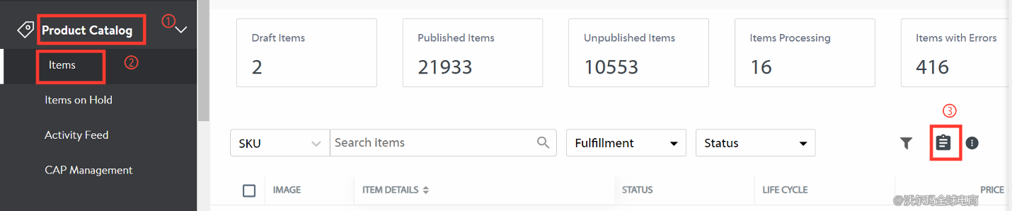Seller Center 報告分析：Items Report