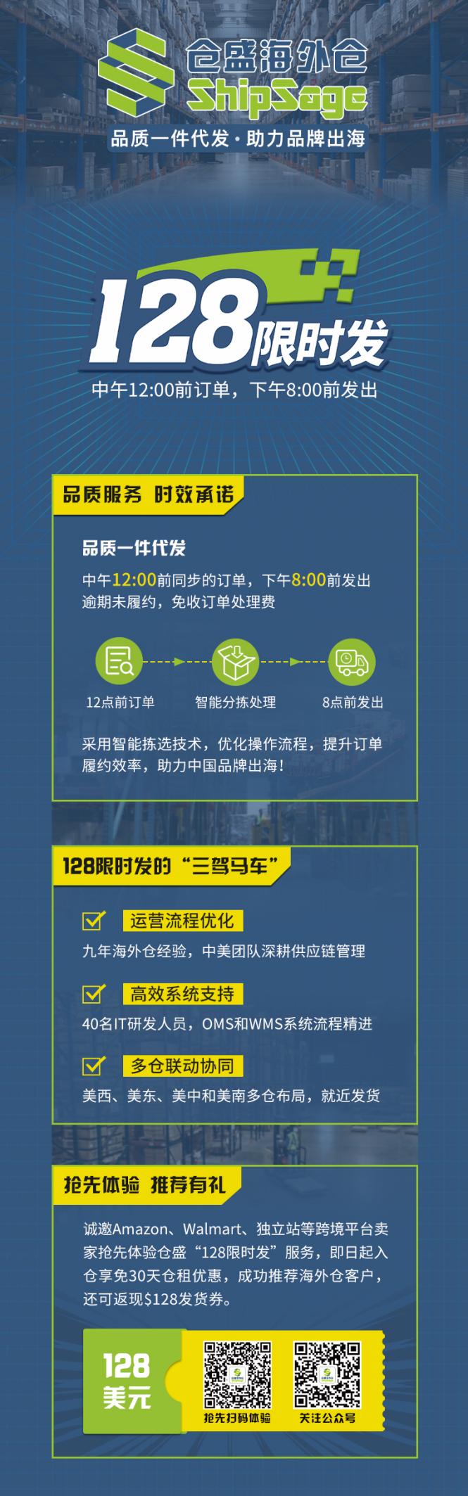 “128限時(shí)發(fā)”服務(wù)重磅推出，品質(zhì)一件代發(fā)助力品牌出海