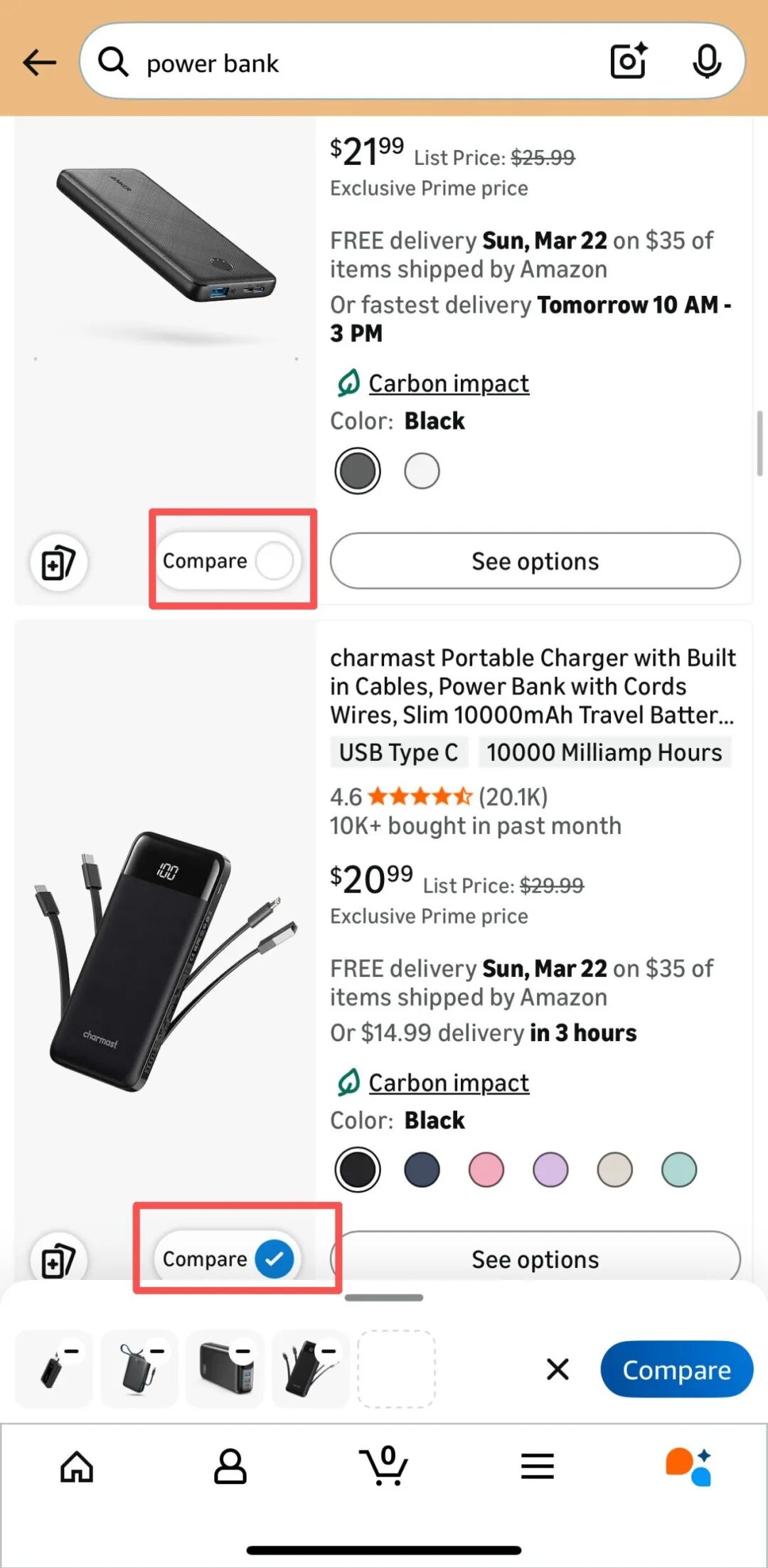 亚马逊搜索页重磅更新：AI“对比功能”上线